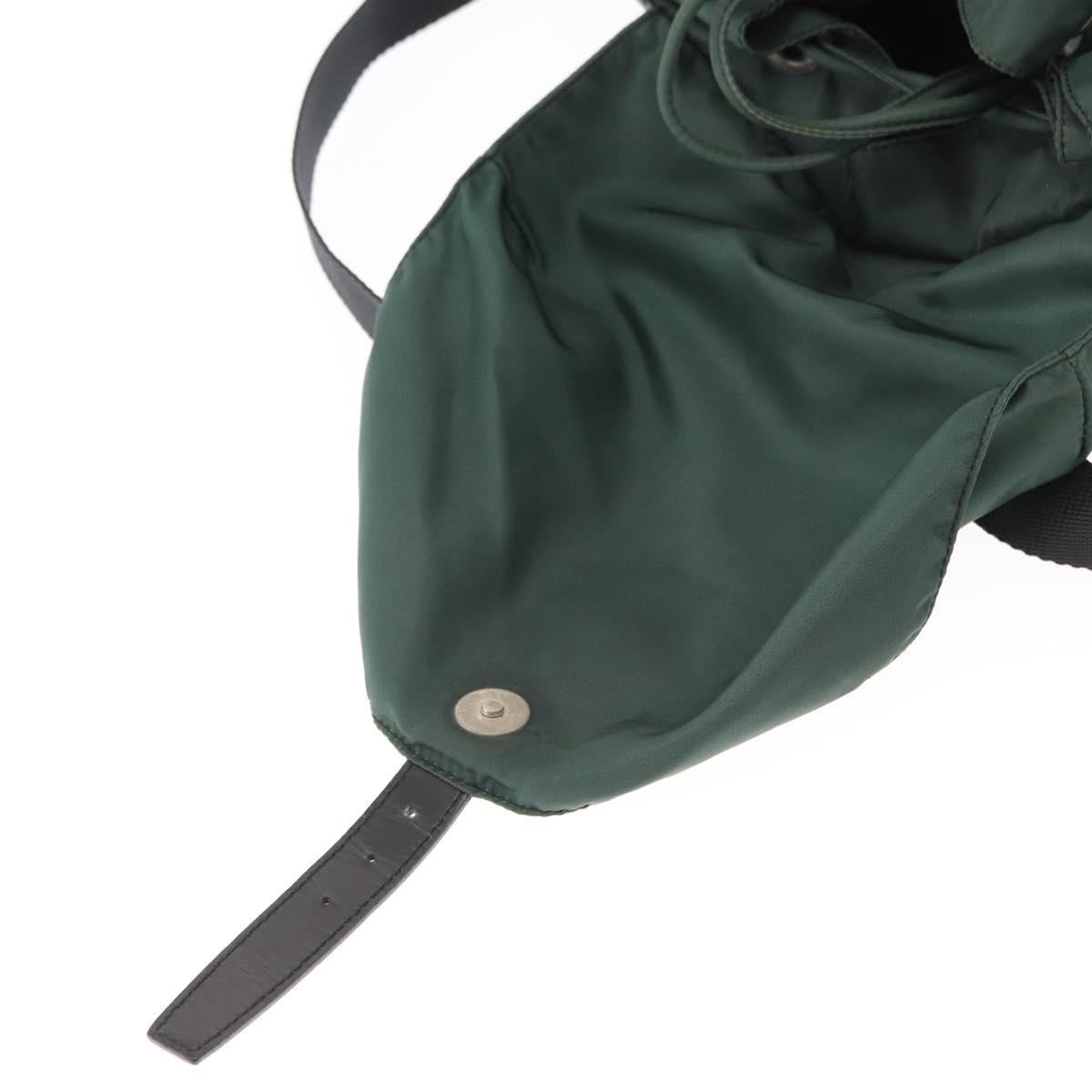 PRADA Backpack Nylon Green Silver Auth 159970