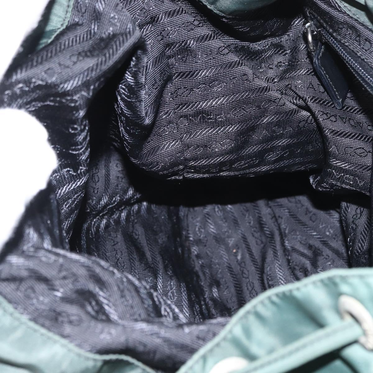 PRADA Backpack Nylon Green Silver Auth 159970