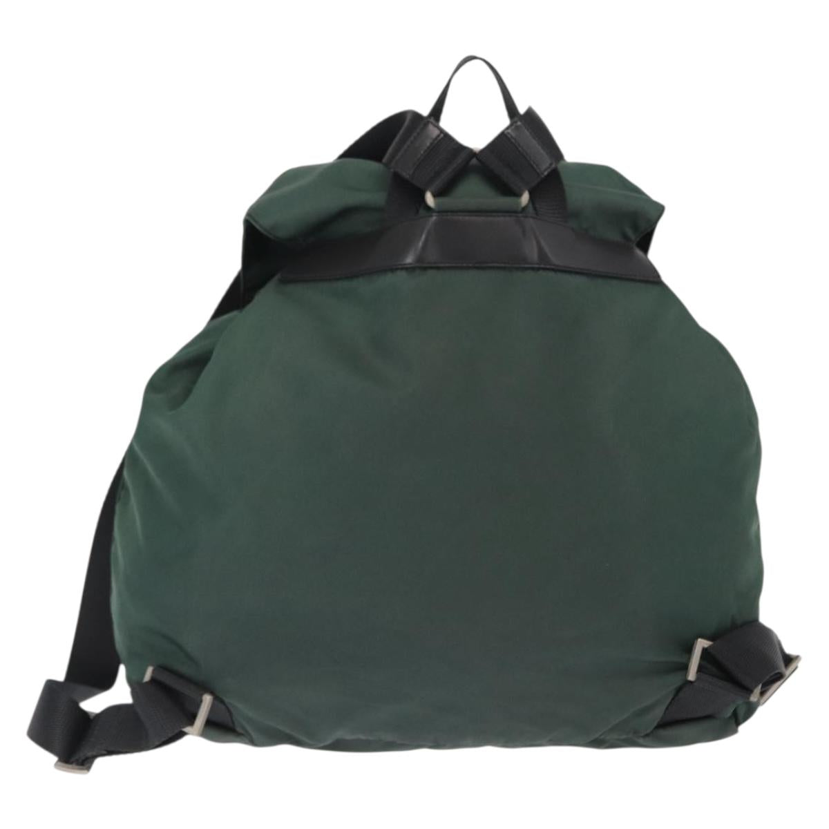 PRADA Backpack Nylon Green Silver Auth 159970