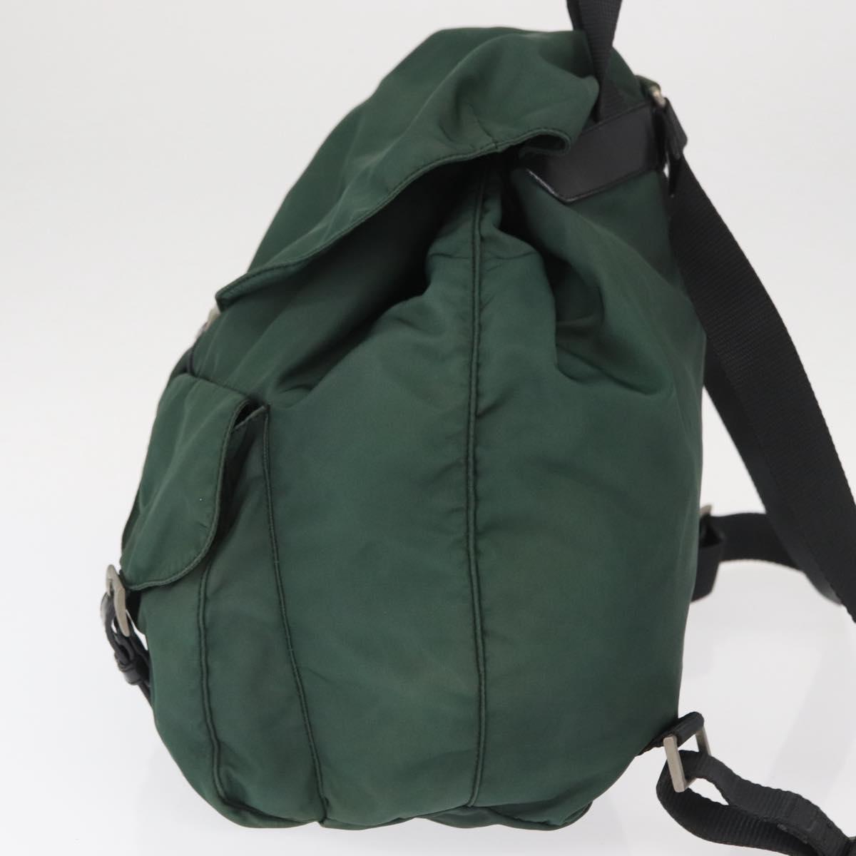 PRADA Backpack Nylon Green Silver Auth 159970