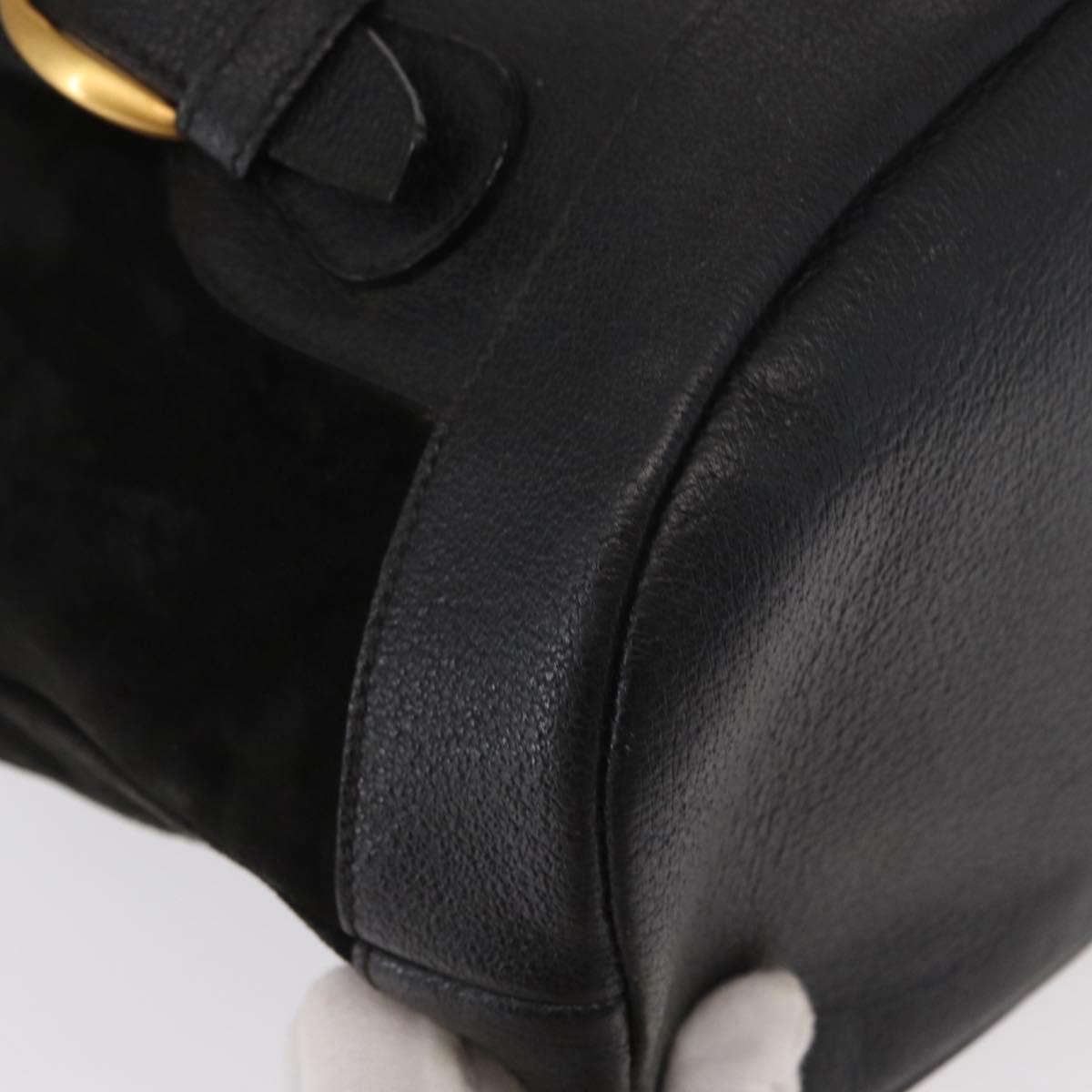 GUCCI Bamboo Backpack Suede Black Gold 003 2855 0043 0 Auth 159977