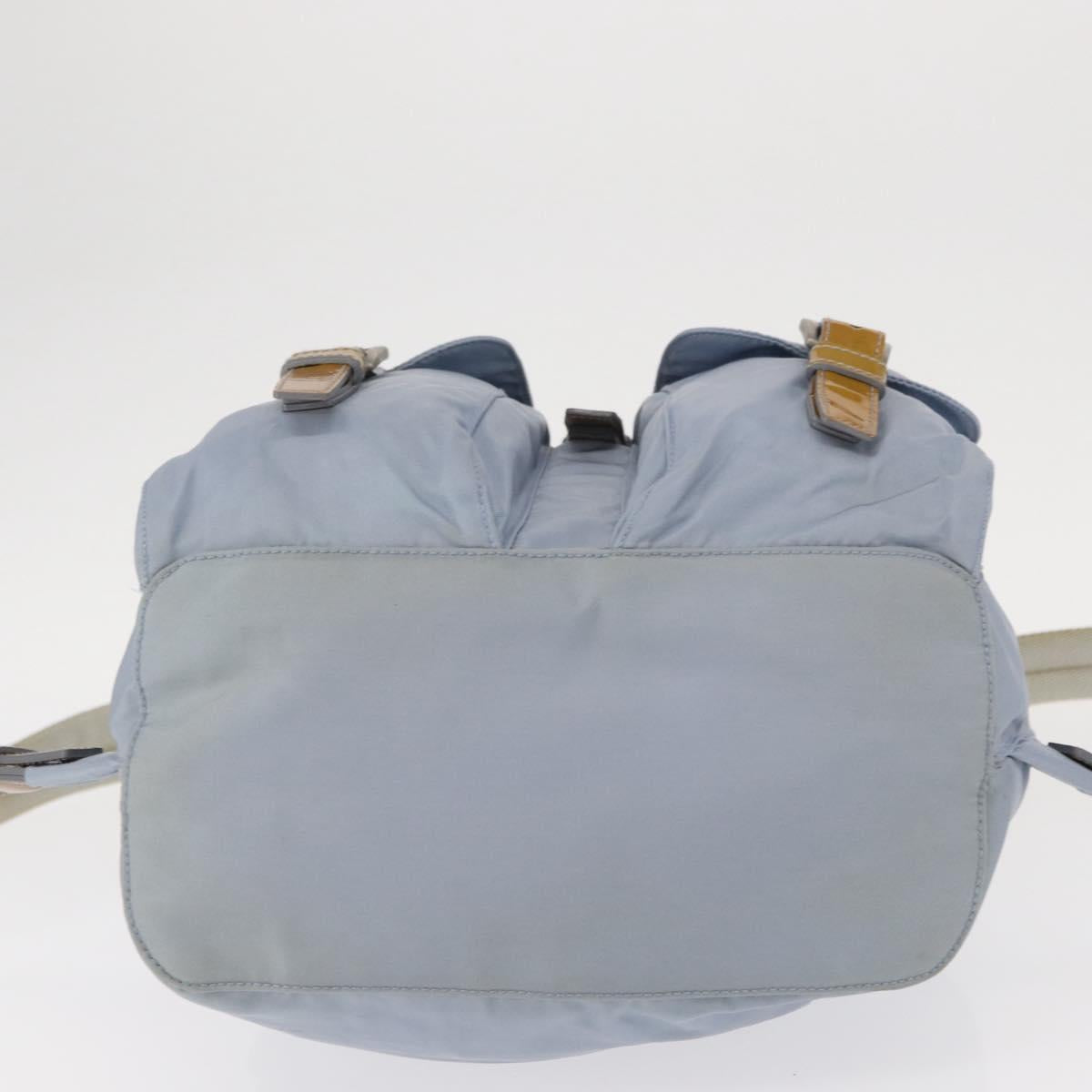 PRADA Backpack Nylon Light Blue Silver Auth 159978