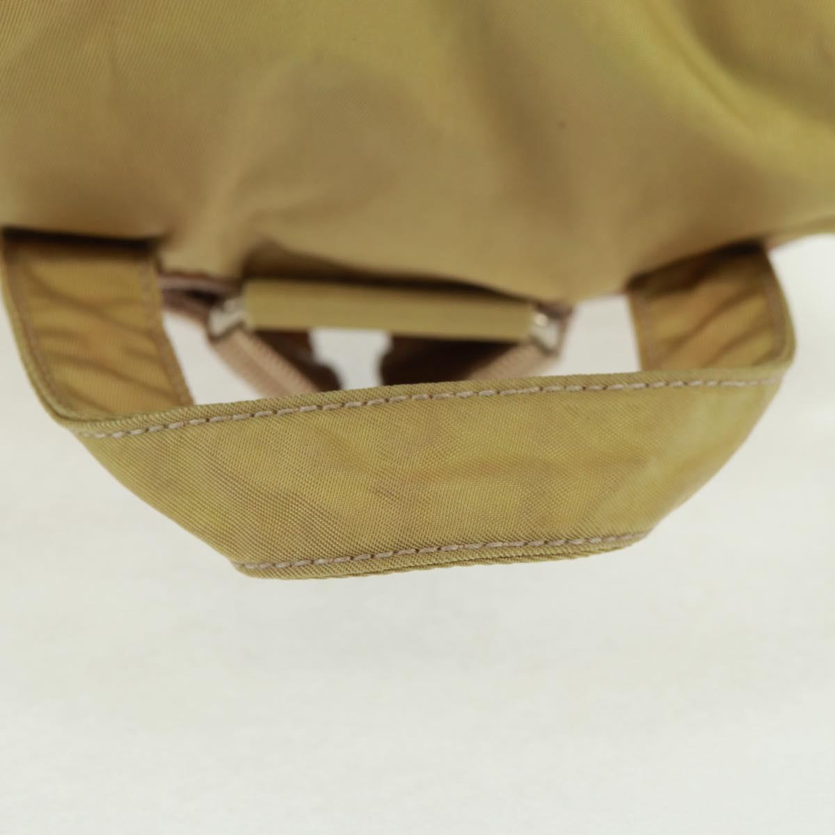 PRADA Backpack Nylon Beige Silver Auth 159998