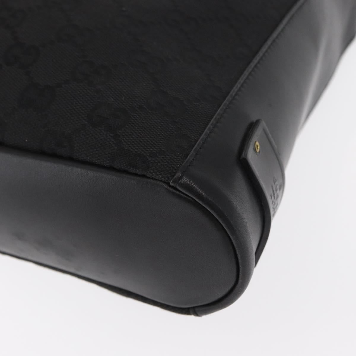 GUCCI GG Canvas Shoulder Bag Black Gold 91761 Auth 160003