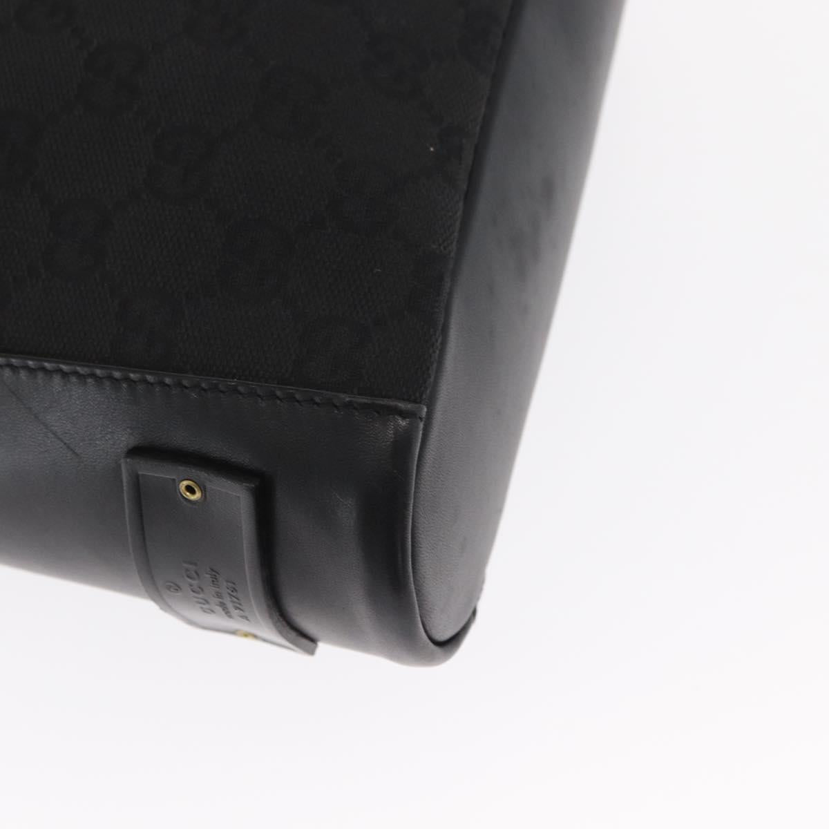 GUCCI GG Canvas Shoulder Bag Black Gold 91761 Auth 160003