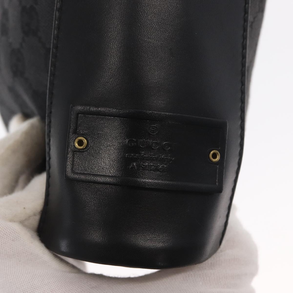 GUCCI GG Canvas Shoulder Bag Black Gold 91761 Auth 160003