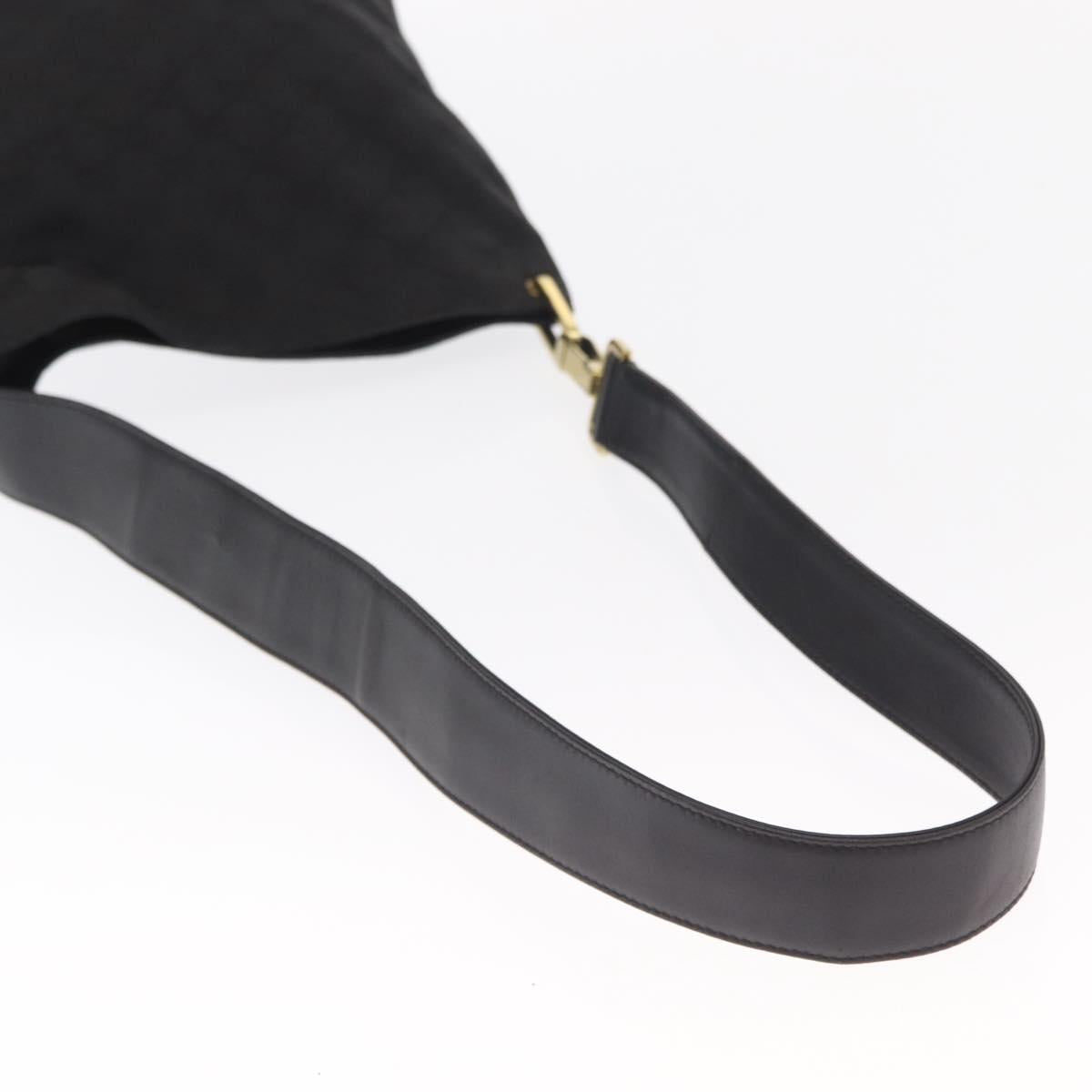 GUCCI GG Canvas Shoulder Bag Black Gold 91761 Auth 160003