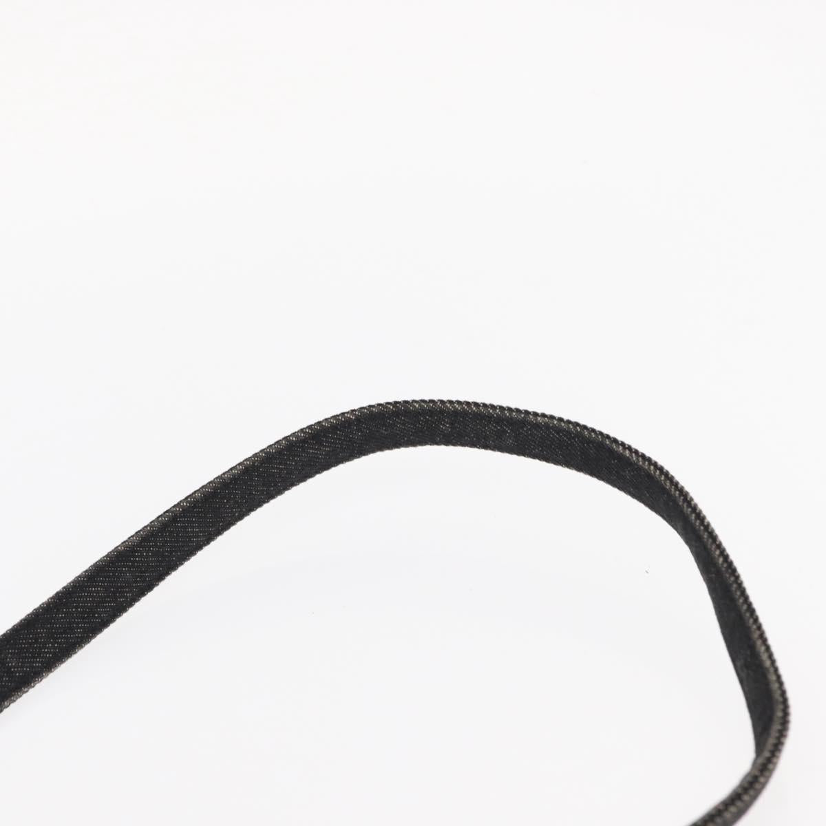 Christian Dior Lady Dior Canage Hand Bag Denim 2way Black Silver Auth 160005