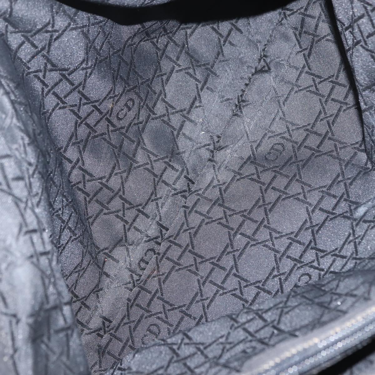 Christian Dior Lady Dior Canage Hand Bag Denim 2way Black Silver Auth 160005