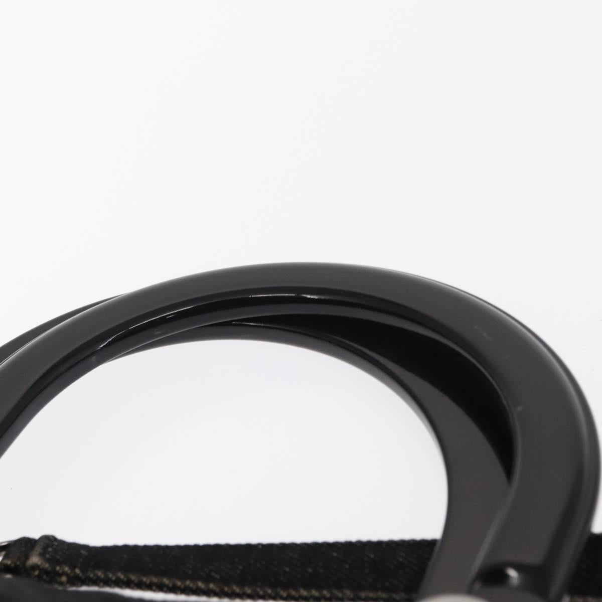 Christian Dior Lady Dior Canage Hand Bag Denim 2way Black Silver Auth 160005