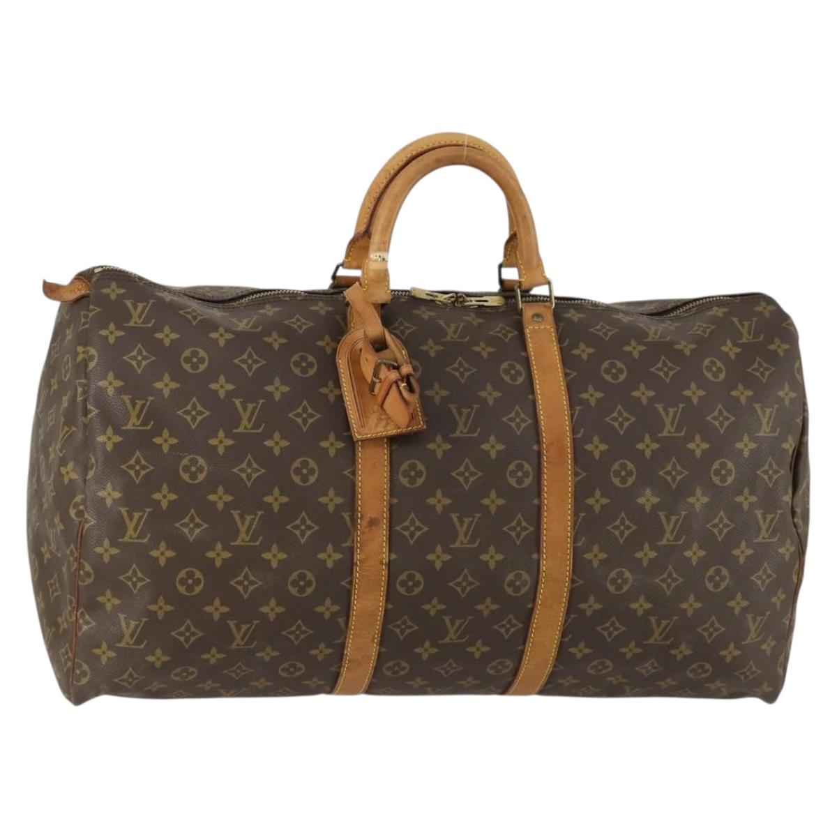 LOUIS VUITTON Monogram Keepall 55 Boston Bag M41424 LV Auth 160016