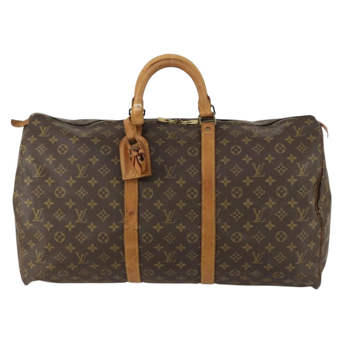 LOUIS VUITTON Monogram Keepall 55 Boston Bag M41424 LV Auth 160016