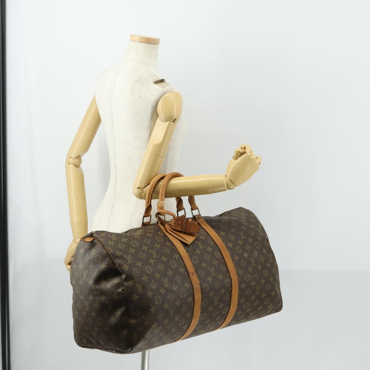 LOUIS VUITTON Monogram Keepall 55 Boston Bag M41424 LV Auth 160016