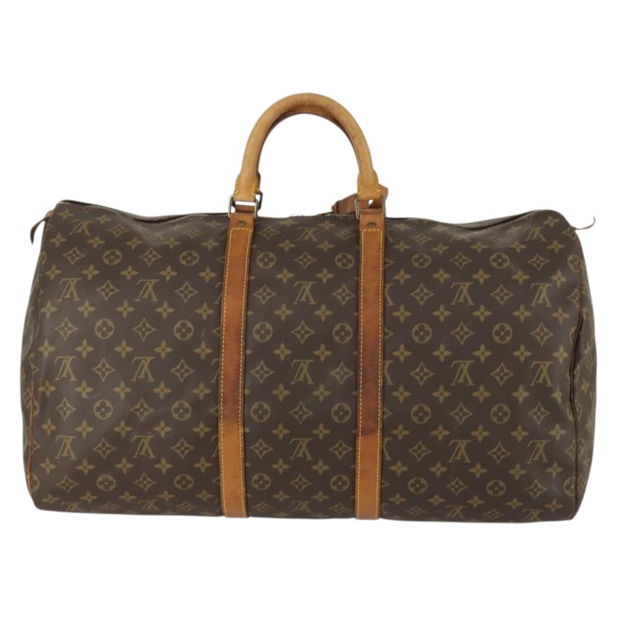 LOUIS VUITTON Monogram Keepall 55 Boston Bag M41424 LV Auth 160016