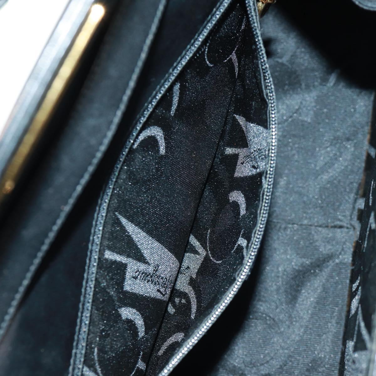 Salvatore Ferragamo Gancini Shoulder Bag Leather Black Gold Auth 160020