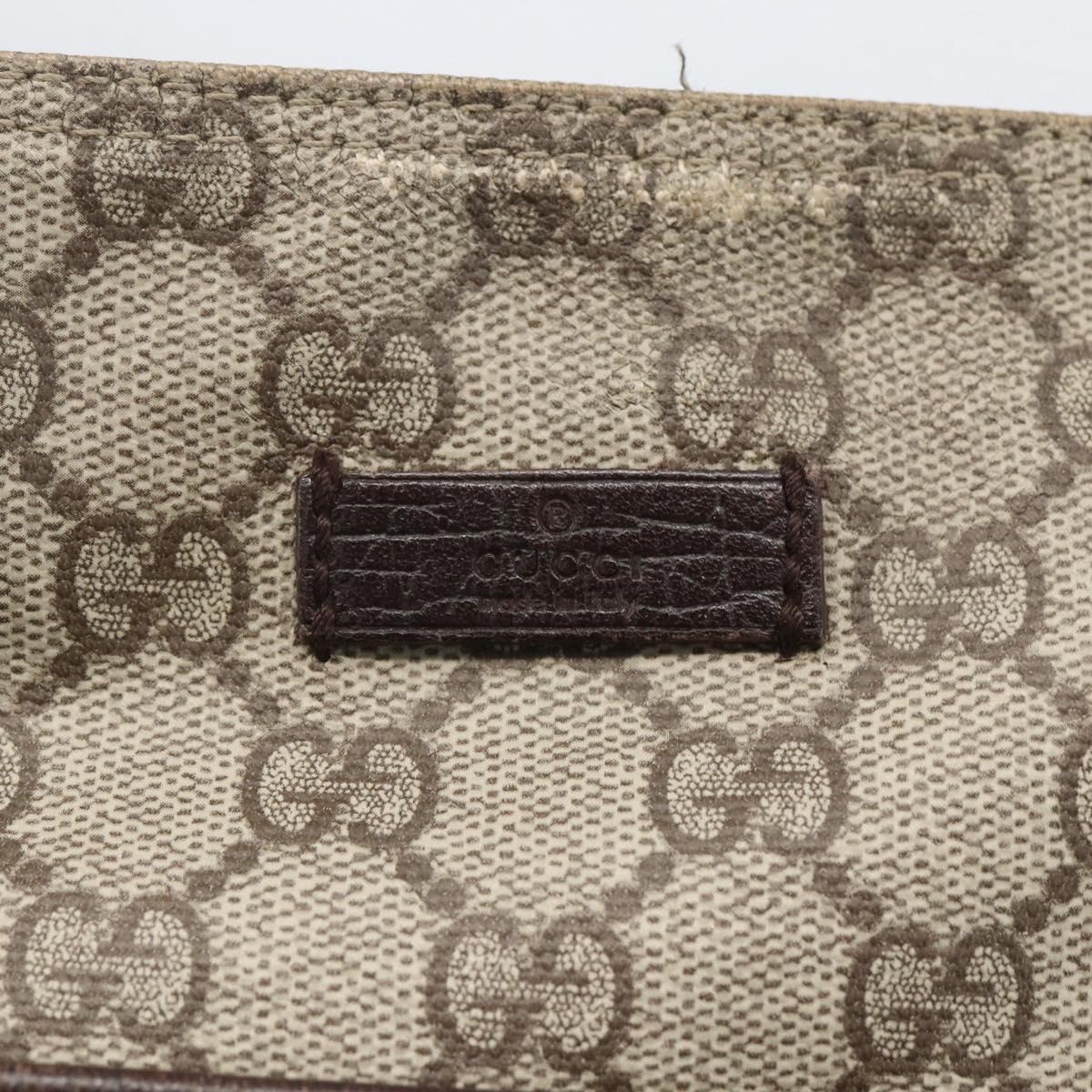 GUCCI GG Supreme Shoulder Bag PVC Beige Silver 141626 Auth 160022