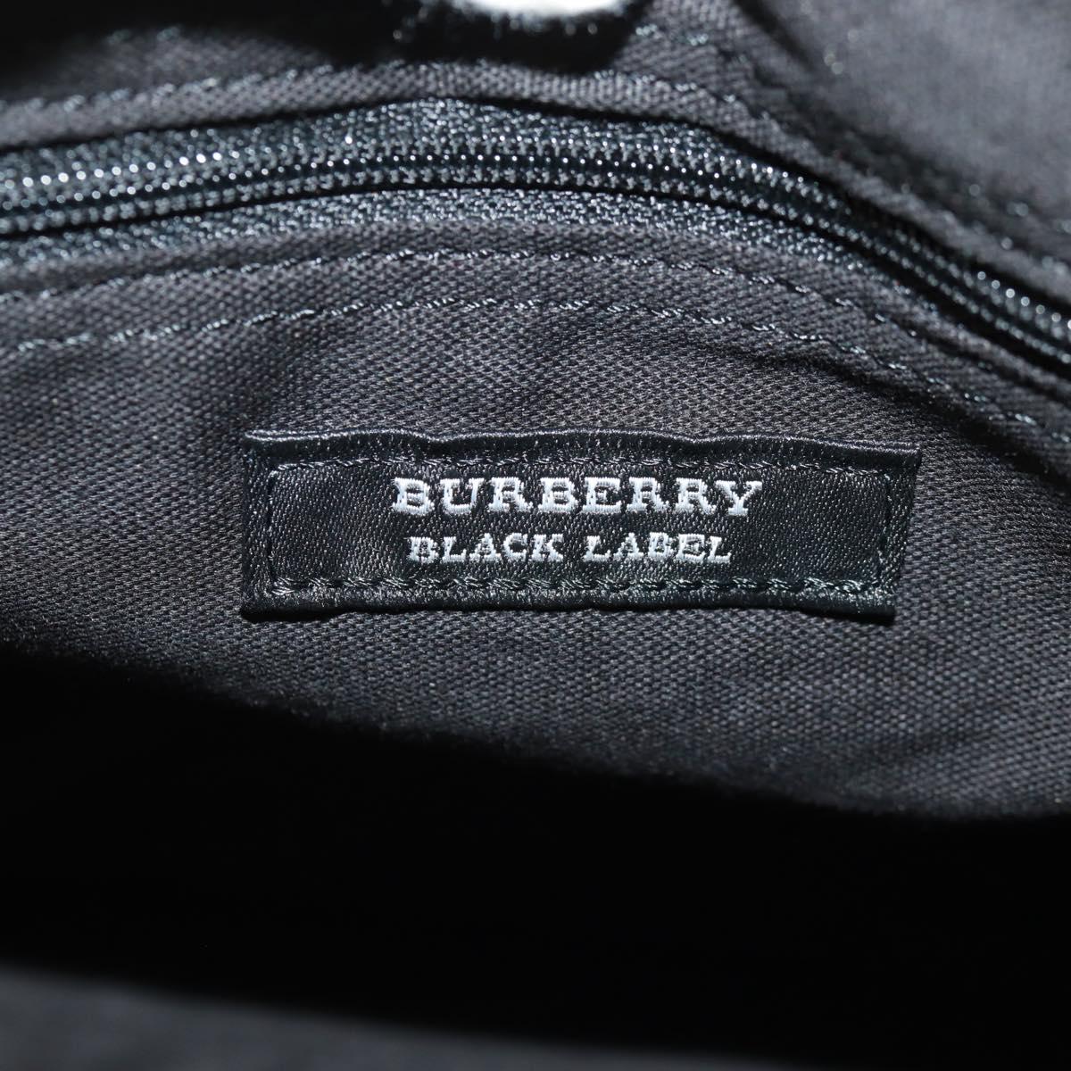 BURBERRY Nova Check Black Label Shoulder Bag Wool Black Silver Auth 160023V