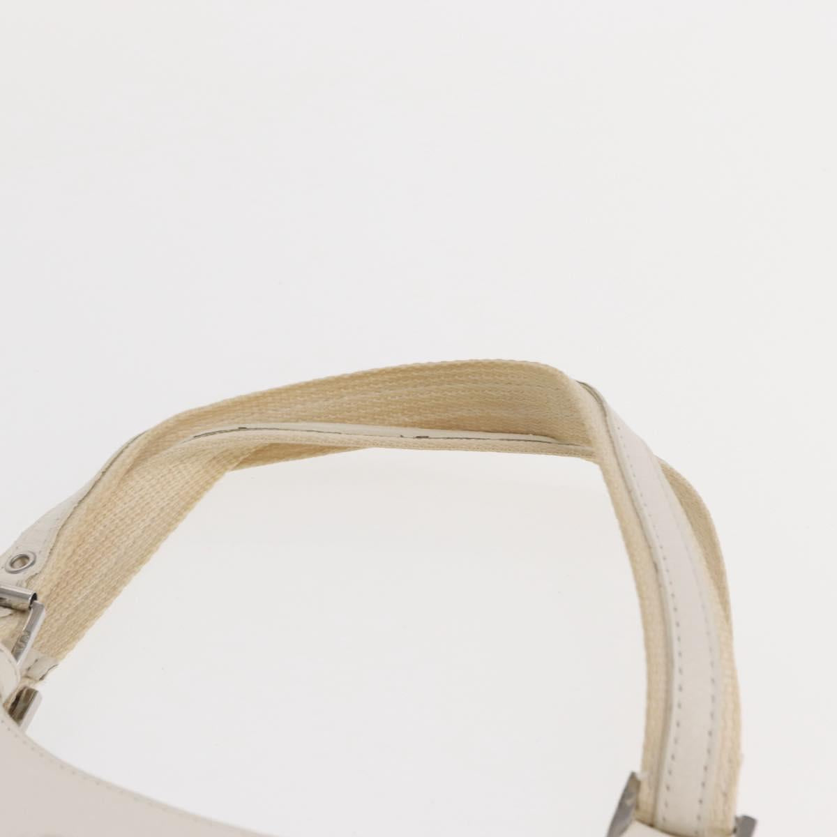 Christian Dior Trotter Canvas Tote Bag White Silver Auth 160046