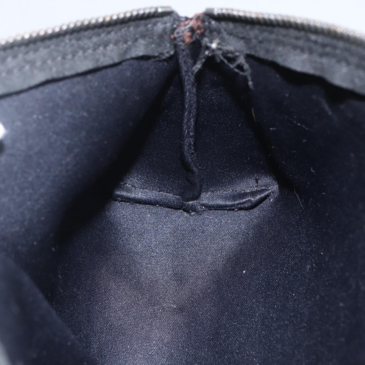 FENDI Zucchino Canvas Pouch Black Brown Auth 160049