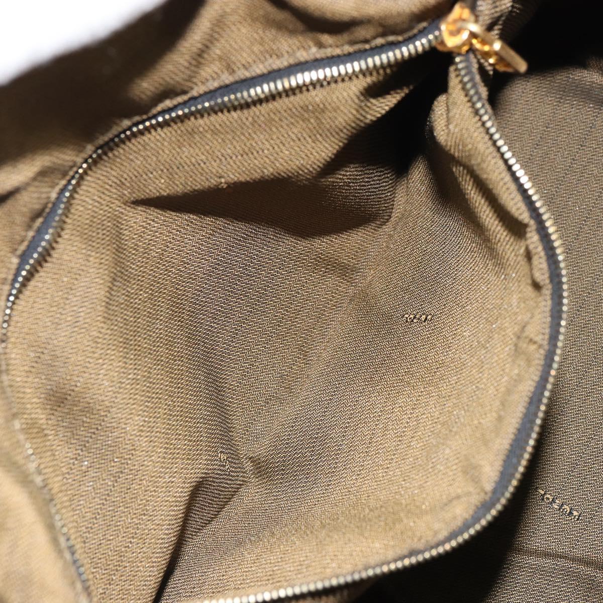 FENDI Zucca Canvas Hand Bag Brown Black Auth 160054