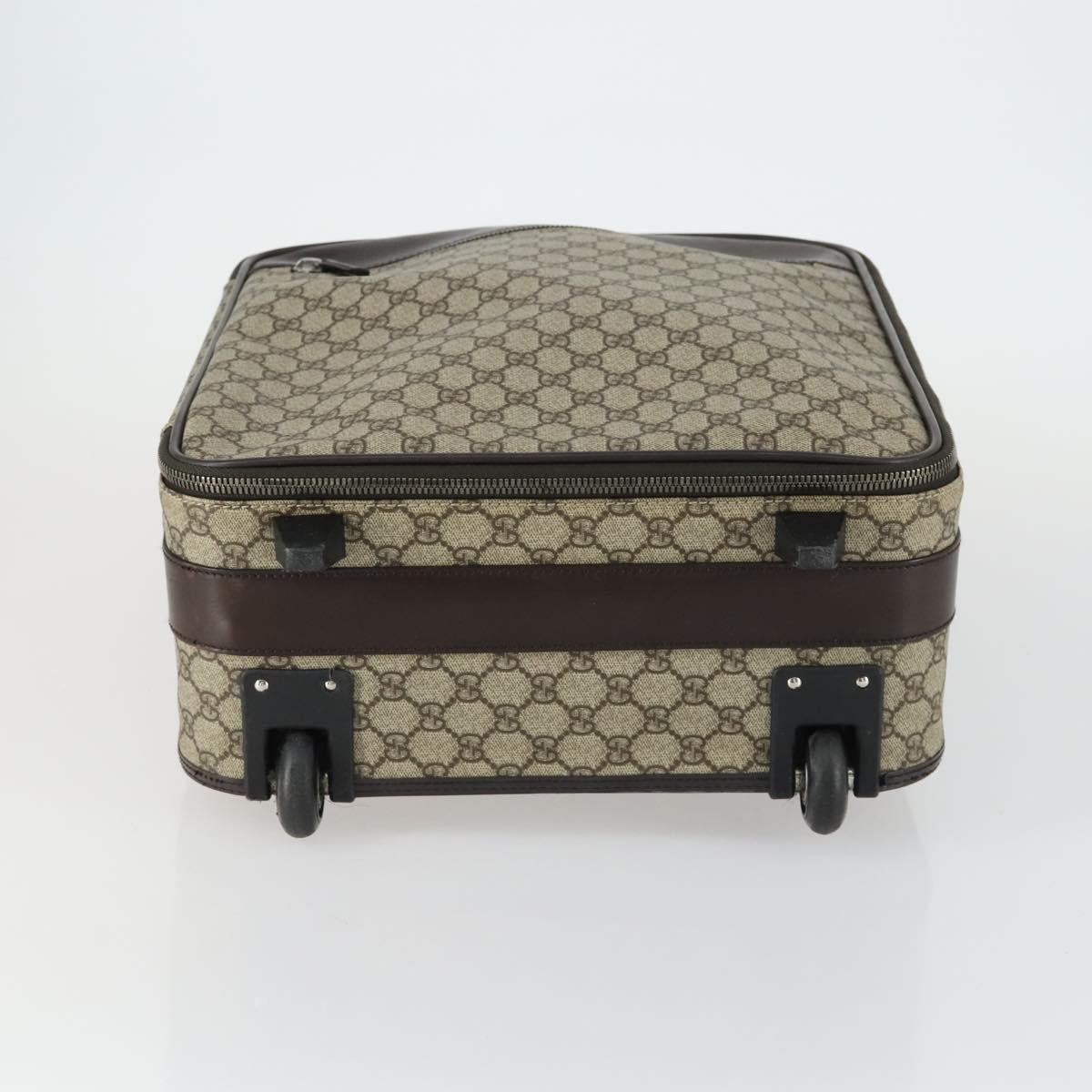 GUCCI GG Supreme Suitcase PVC Beige Silver 101678 Auth 160065