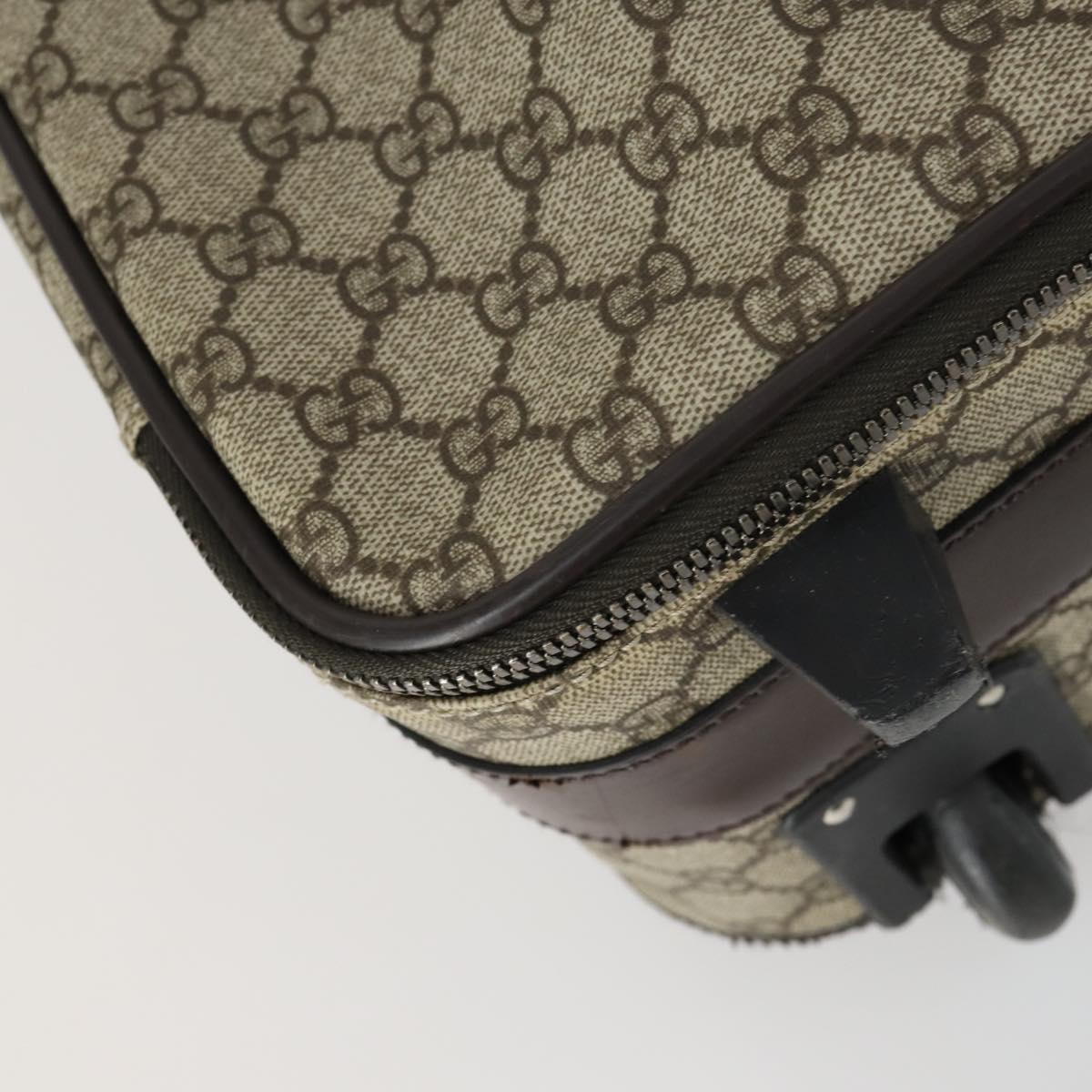 GUCCI GG Supreme Suitcase PVC Beige Silver 101678 Auth 160065