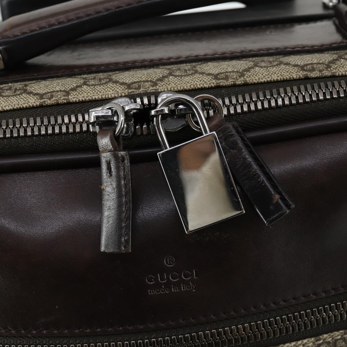 GUCCI GG Supreme Suitcase PVC Beige Silver 101678 Auth 160065