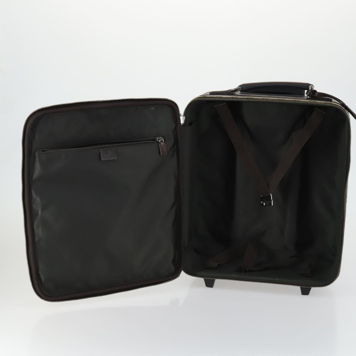 GUCCI GG Supreme Suitcase PVC Beige Silver 101678 Auth 160065