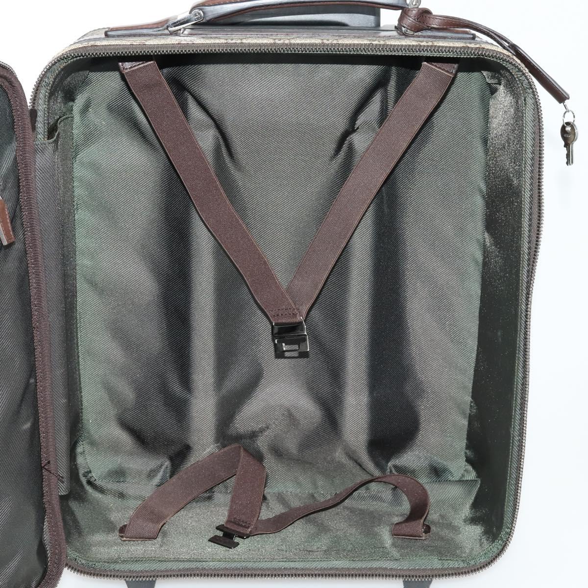 GUCCI GG Supreme Suitcase PVC Beige Silver 101678 Auth 160065