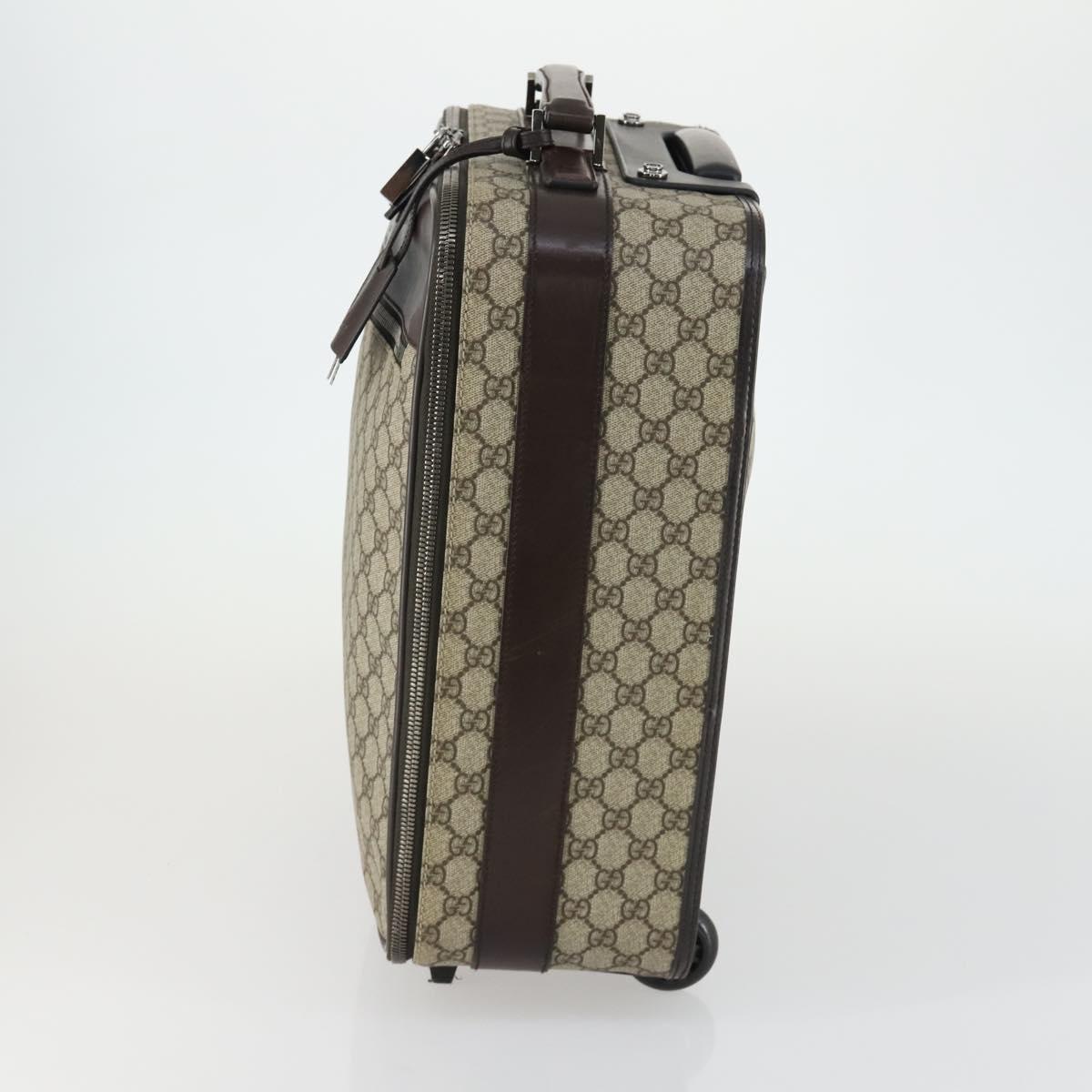 GUCCI GG Supreme Suitcase PVC Beige Silver 101678 Auth 160065