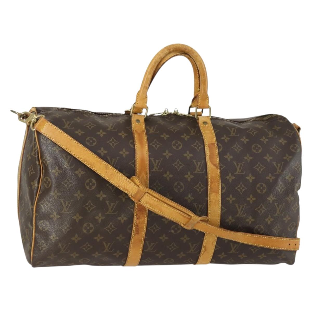 LOUIS VUITTON Monogram Keepall Bandouliere 50 Boston Bag M41416 LV Auth 160070