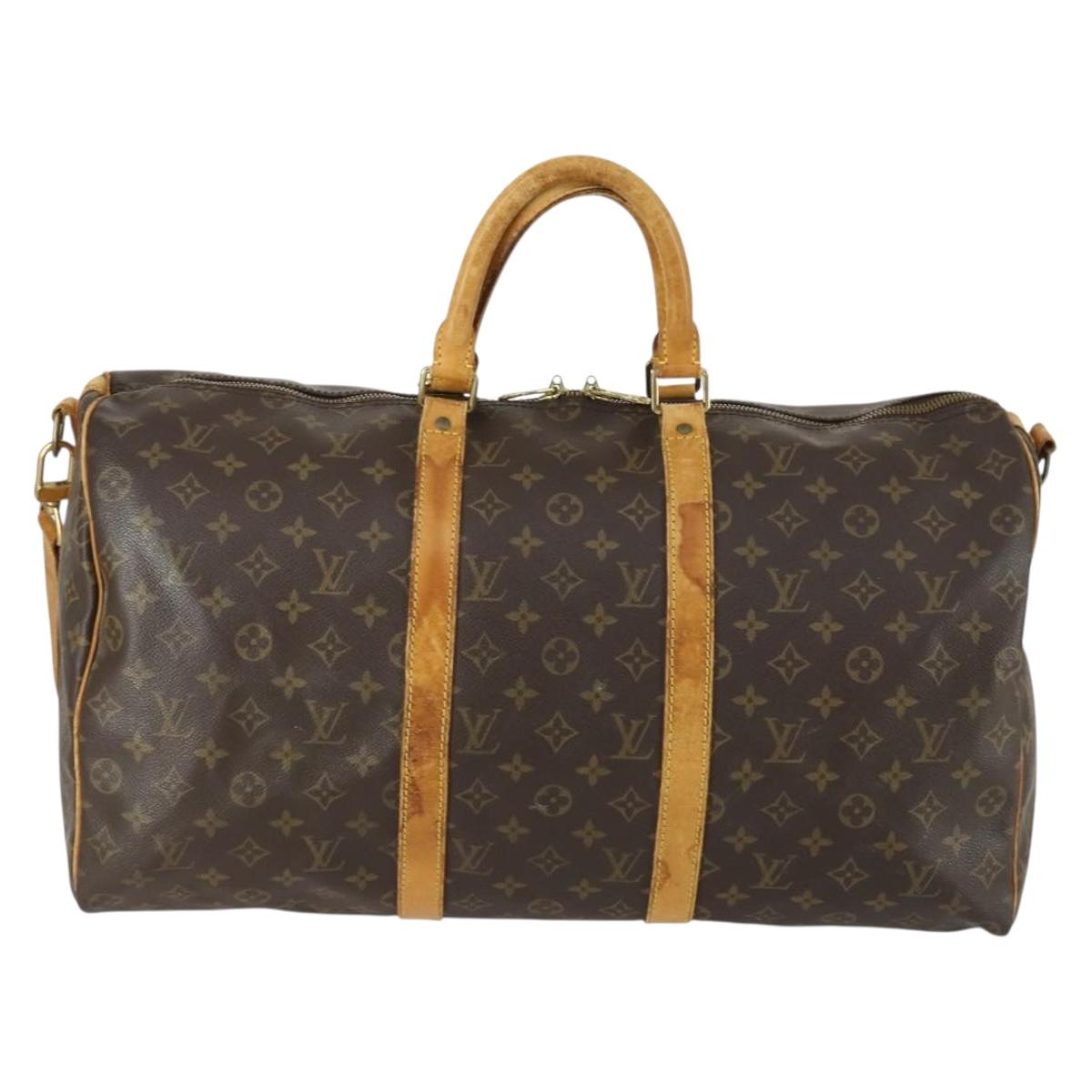 LOUIS VUITTON Monogram Keepall Bandouliere 50 Boston Bag M41416 LV Auth 160070