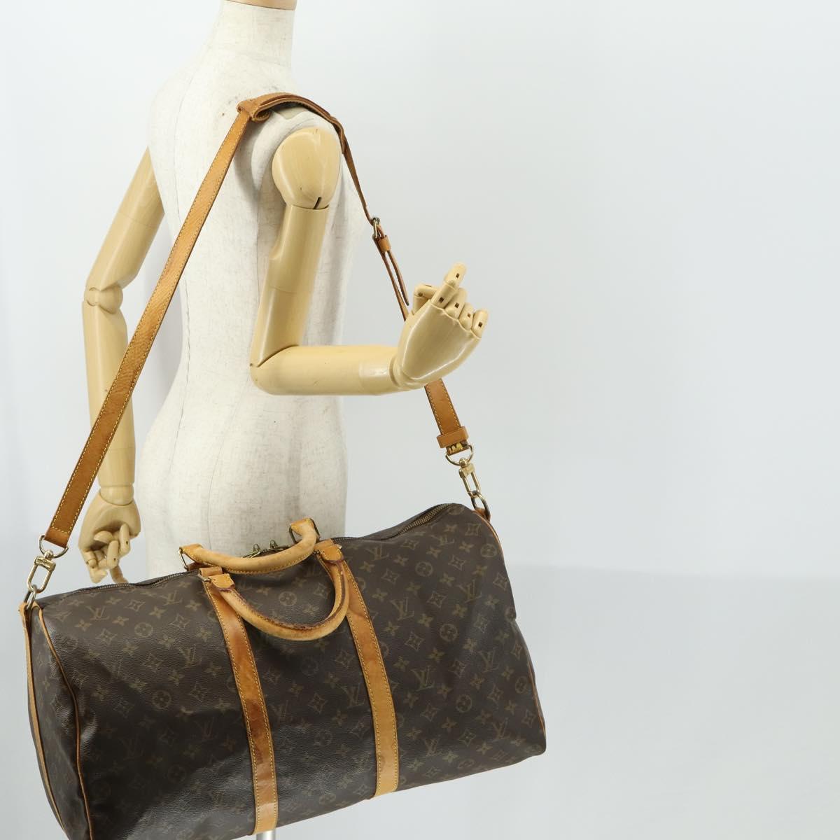 LOUIS VUITTON Monogram Keepall Bandouliere 50 Boston Bag M41416 LV Auth 160070