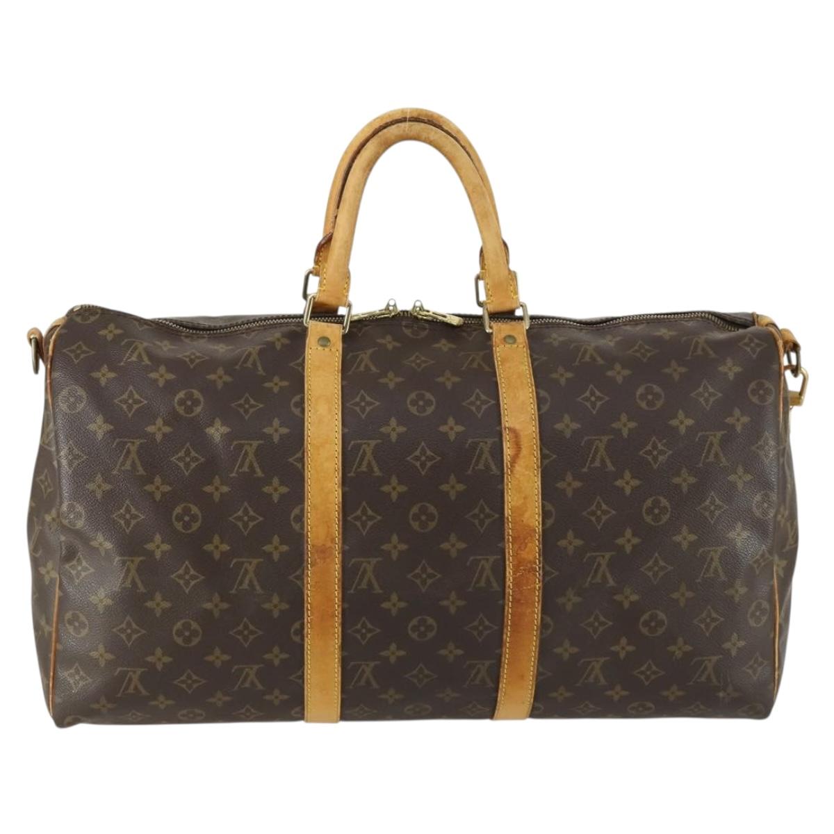 LOUIS VUITTON Monogram Keepall Bandouliere 50 Boston Bag M41416 LV Auth 160070