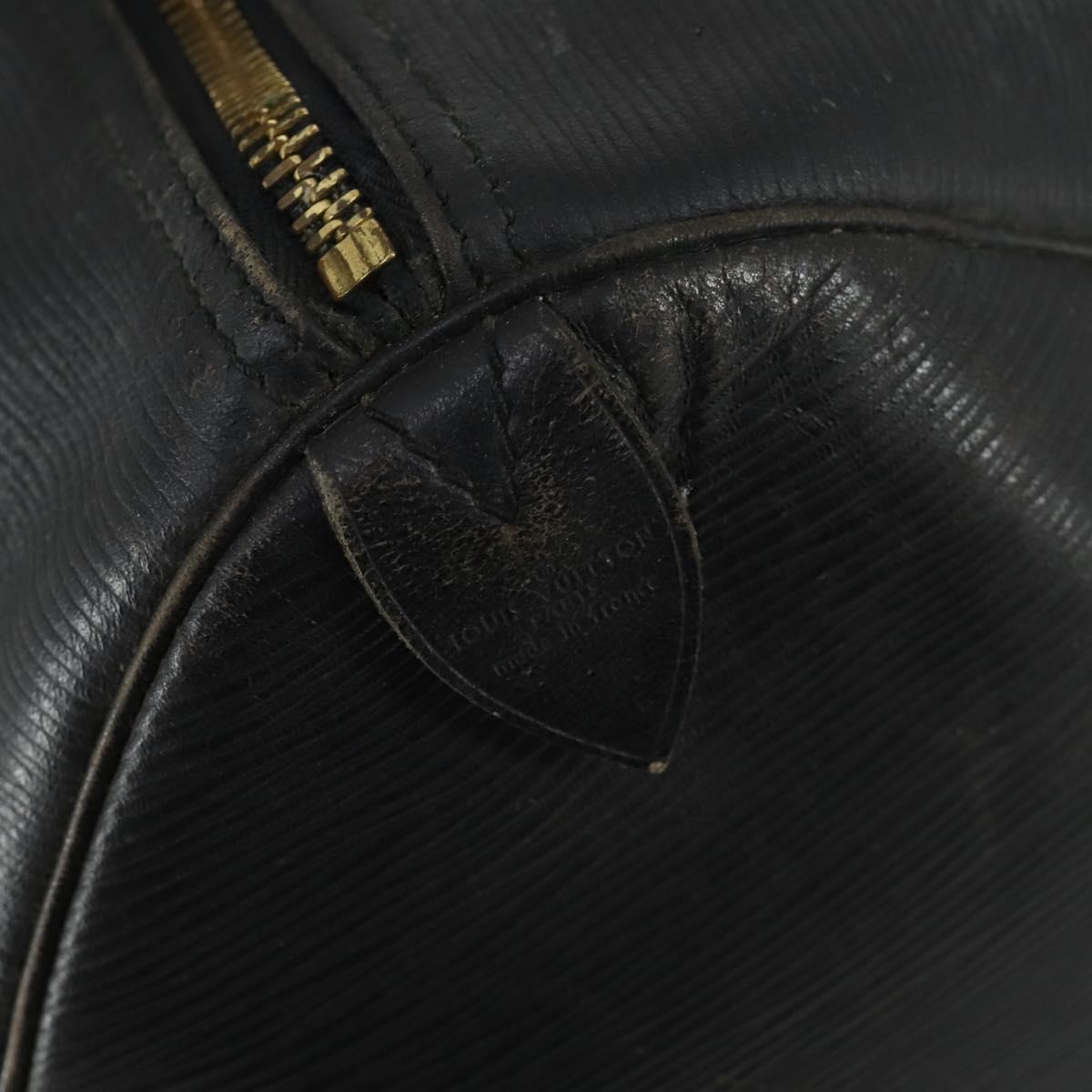 LOUIS VUITTON Epi Keepall 50 Boston Bag Black M42962 LV Auth 160071