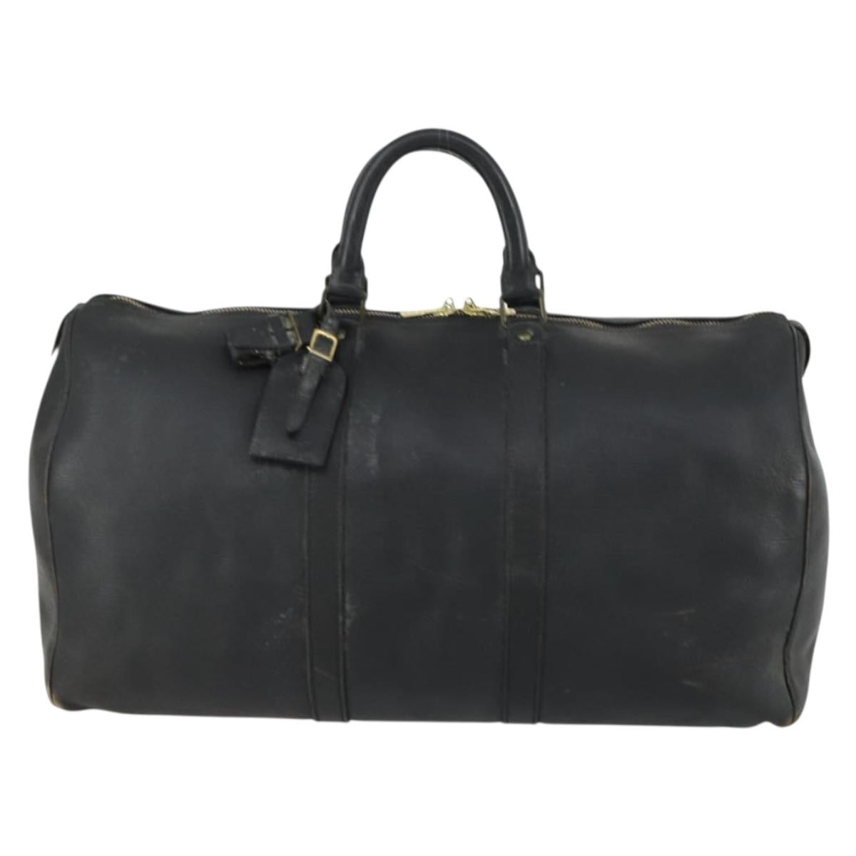 LOUIS VUITTON Epi Keepall 50 Boston Bag Black M42962 LV Auth 160071