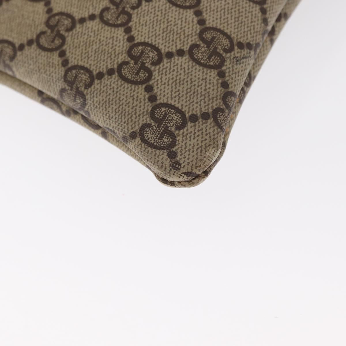 GUCCI GG Supreme Web Sherry Line Hand Bag PVC 2way Beige Gold Auth 160097