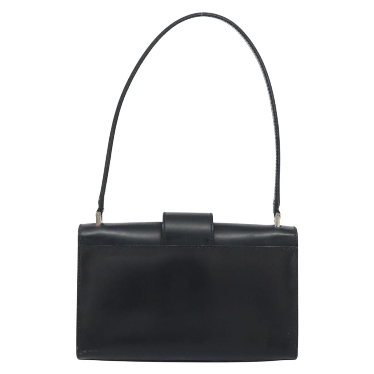 Salvatore Ferragamo Vala Hand Bag Leather Black Silver Auth 160107
