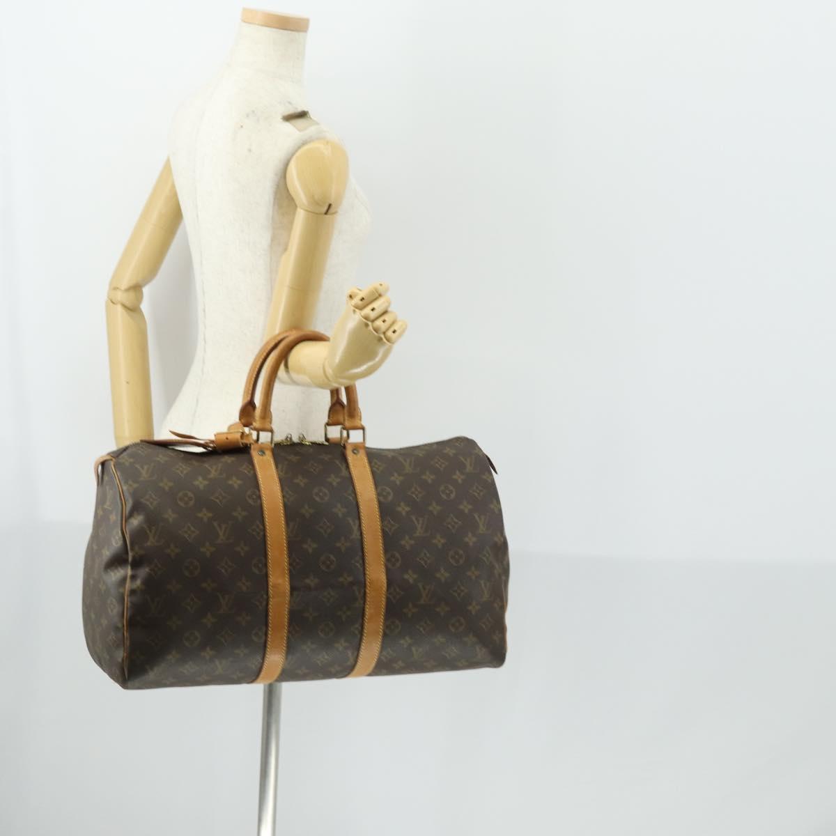LOUIS VUITTON Monogram Keepall 45 Boston Bag M41428 LV Auth 160109