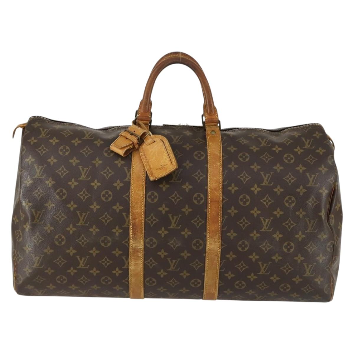 LOUIS VUITTON Monogram Keepall 55 Boston Bag M41424 LV Auth 160112