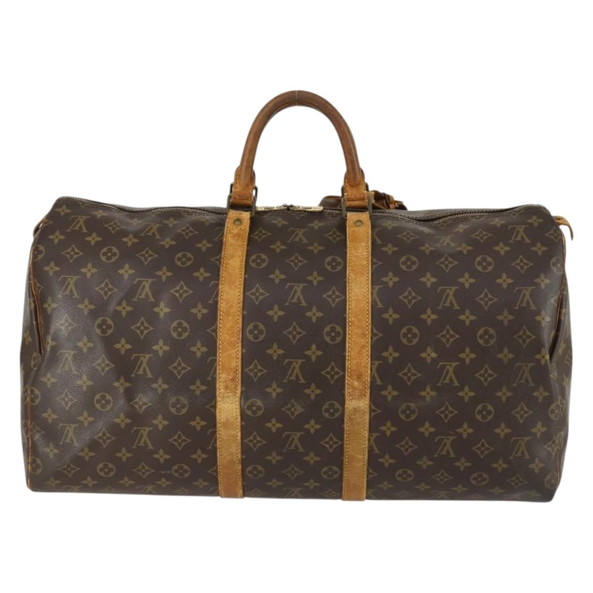 LOUIS VUITTON Monogram Keepall 55 Boston Bag M41424 LV Auth 160112
