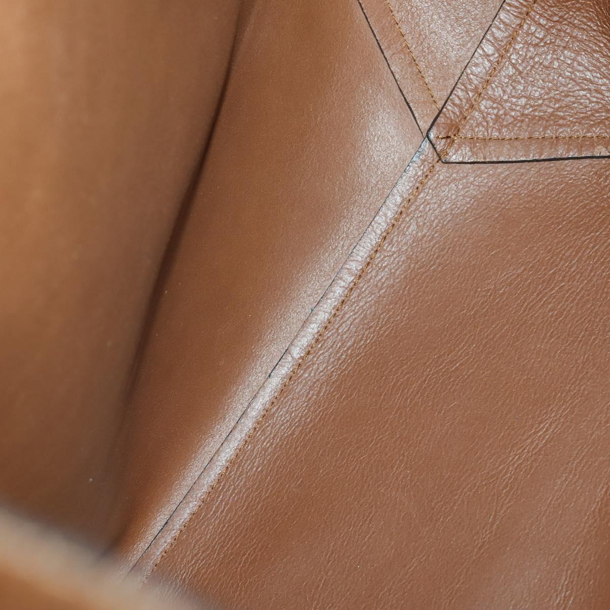 GUCCI Tote Bag Leather Brown Silver Auth 160133