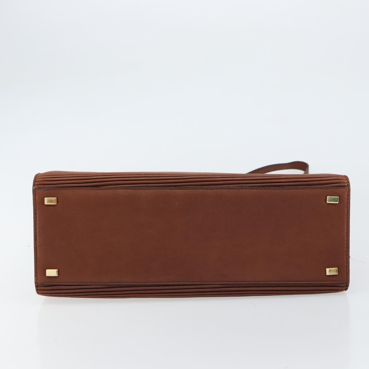 CELINE Macadam Canvas Hand Bag Leather 2way Brown Gold Auth 160135