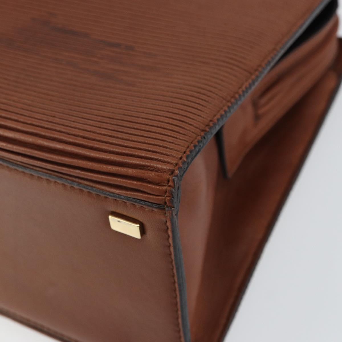 CELINE Macadam Canvas Hand Bag Leather 2way Brown Gold Auth 160135