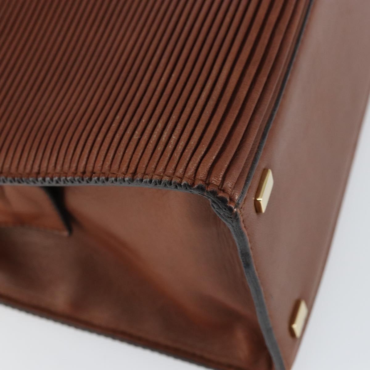 CELINE Macadam Canvas Hand Bag Leather 2way Brown Gold Auth 160135