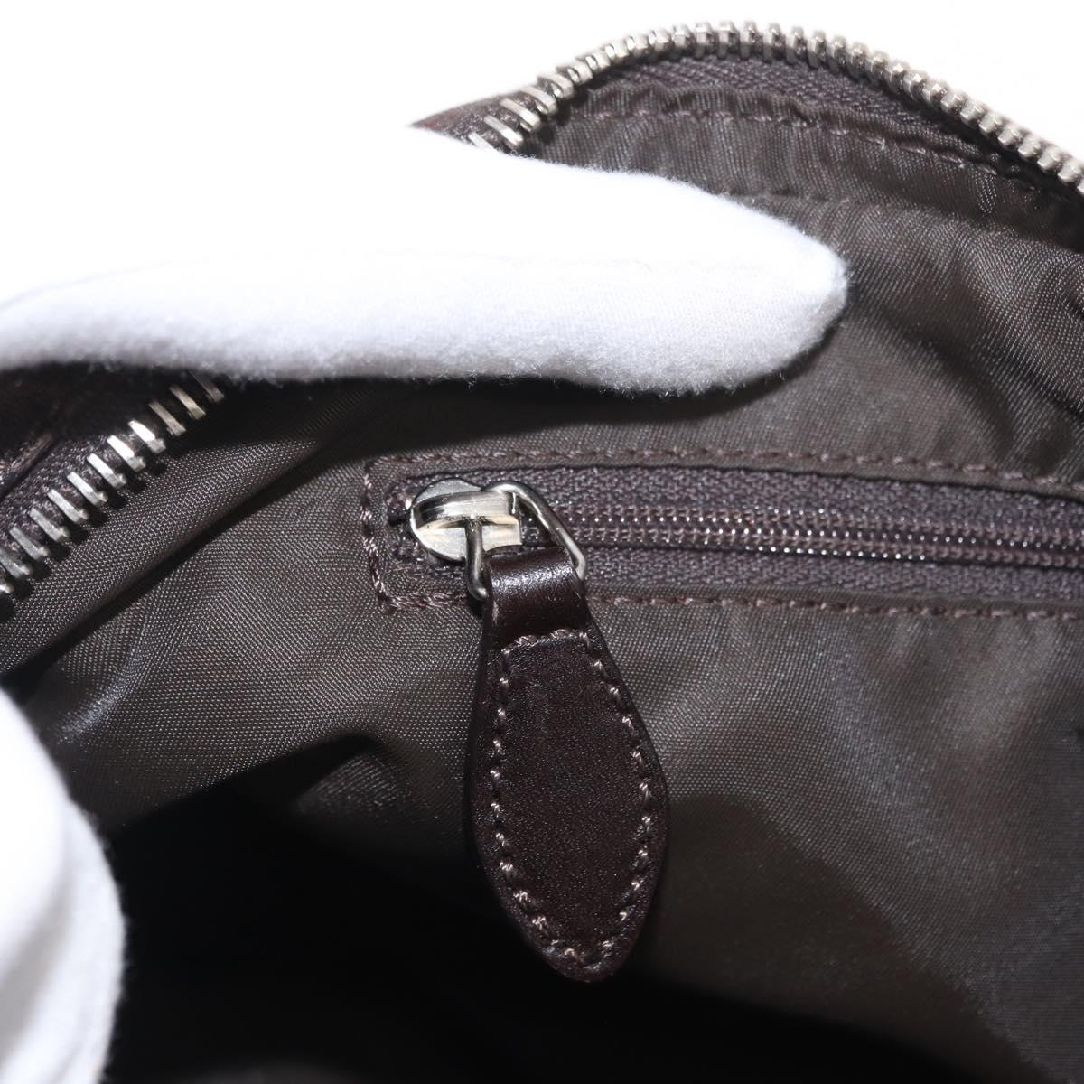 Christian Dior Romantic Trotter Canvas Hand Bag PVC Brown Silver Auth 160136V