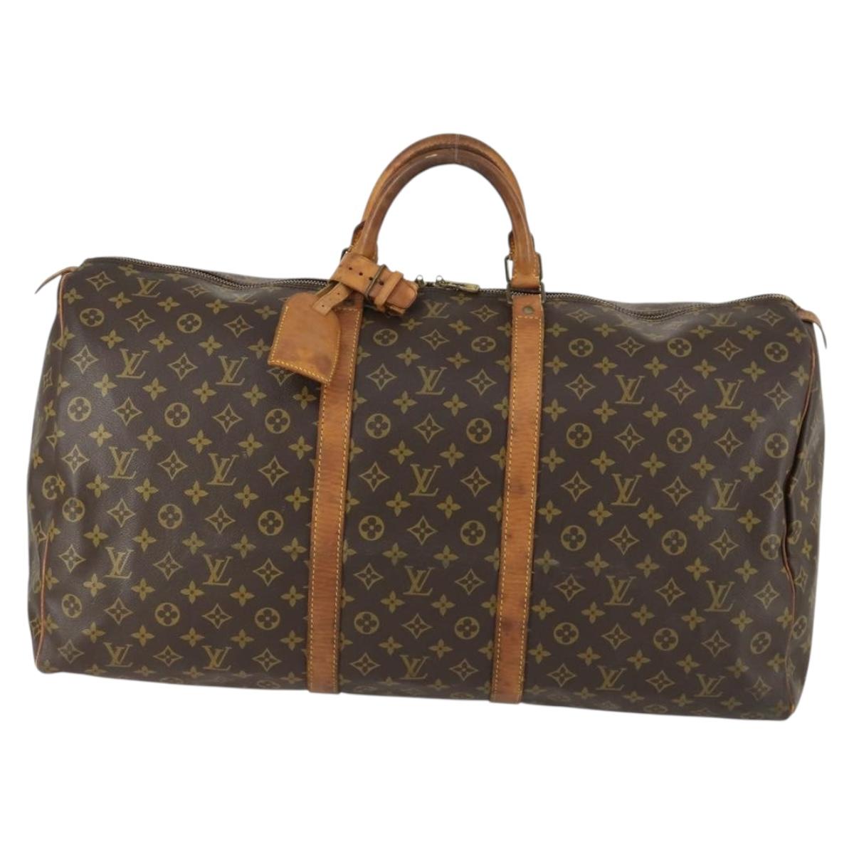 LOUIS VUITTON Monogram Keepall 60 Boston Bag M41422 LV Auth 160191