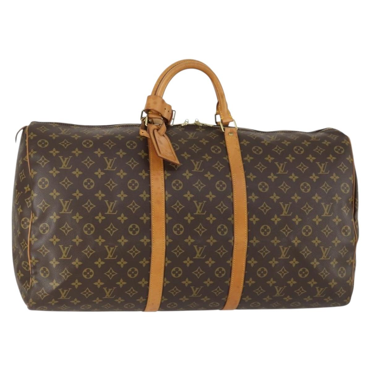 LOUIS VUITTON Monogram Keepall 60 Boston Bag M41422 LV Auth 160193