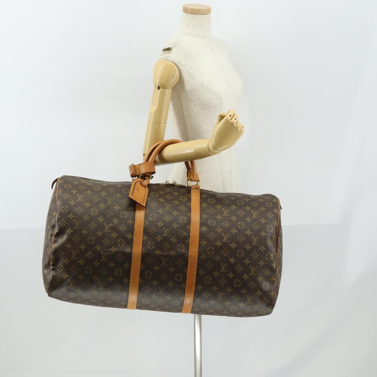 LOUIS VUITTON Monogram Keepall 60 Boston Bag M41422 LV Auth 160193