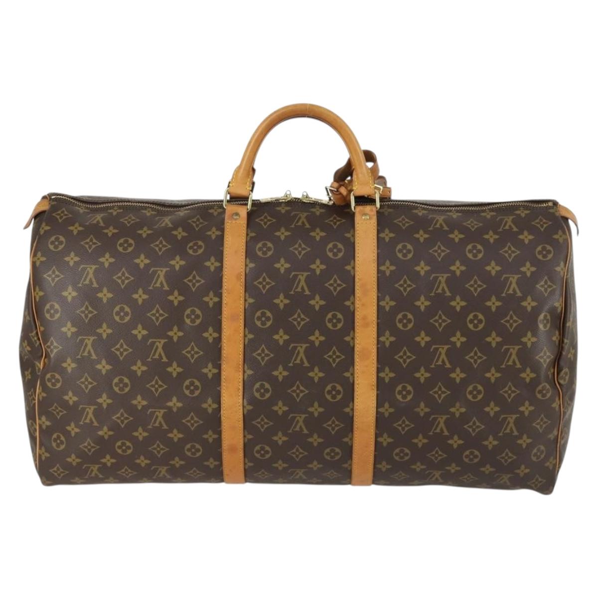LOUIS VUITTON Monogram Keepall 60 Boston Bag M41422 LV Auth 160193